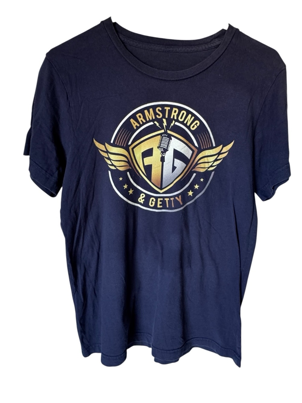Armstrong & Getty Podcast Radio Men's M Navy Graphic Short Sleeve Tee
